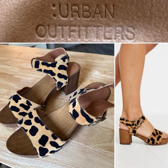 Urban Outfitters Shoes - Urban Outfitters Alana Wood Leopard Print Women’s Sandals Size 7.5/8 (EU 38)
